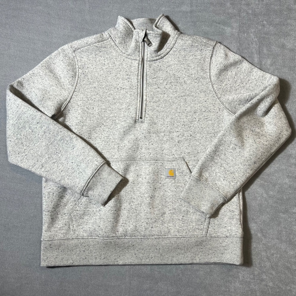 Carhartt Kids Relaxed Fit Quarter Zip Sweatshirt Gray Heather Size M‎ 8-10